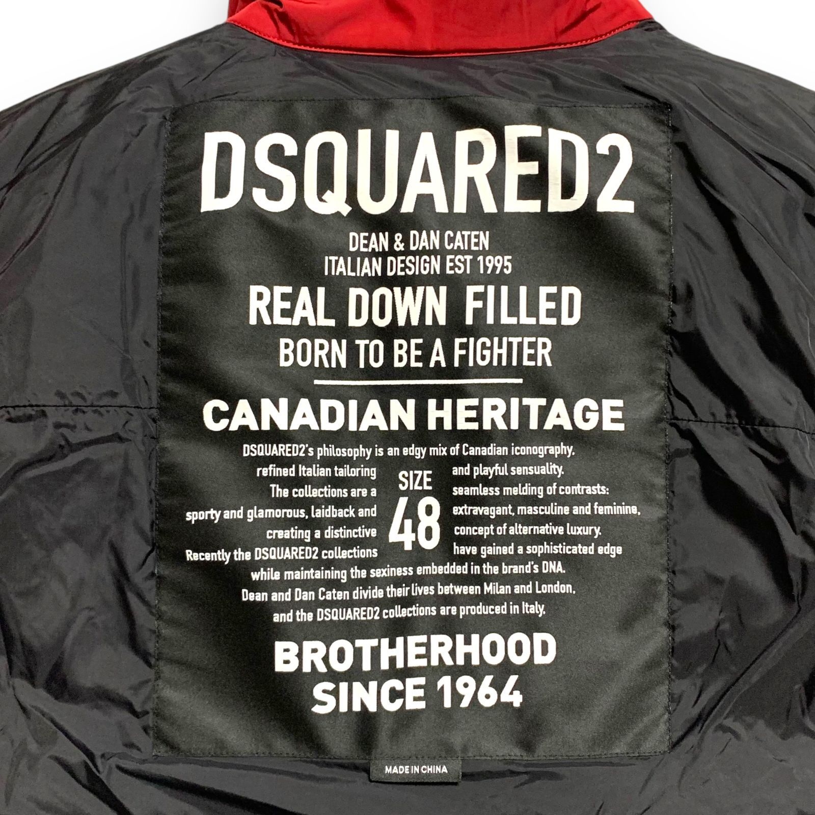 Dsquared2 ディースクエアード レッド×ブラック ダウンベスト サイズ48 