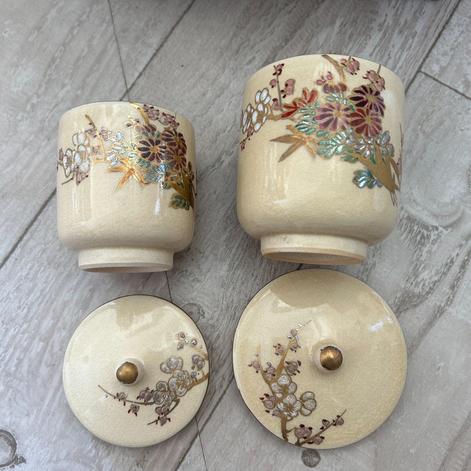 高級 薩摩焼　渓山窯　夫婦湯呑 高級 薩摩焼 渓山窯 夫婦湯呑 高級 薩摩焼 渓山窯 夫婦湯呑