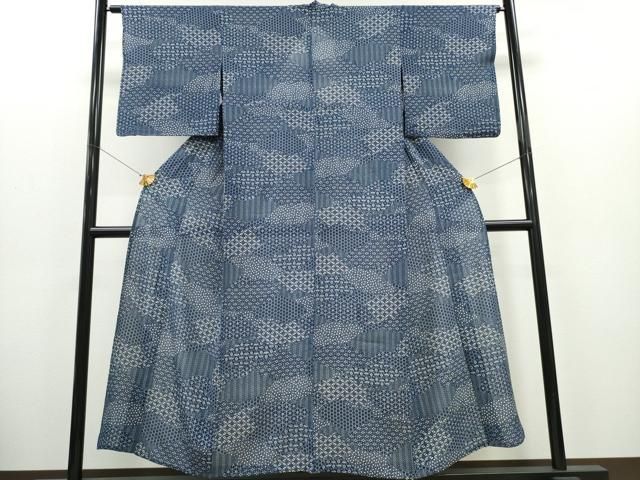 平和屋着物▽小紋 単衣 霞文 CAAS5164ut