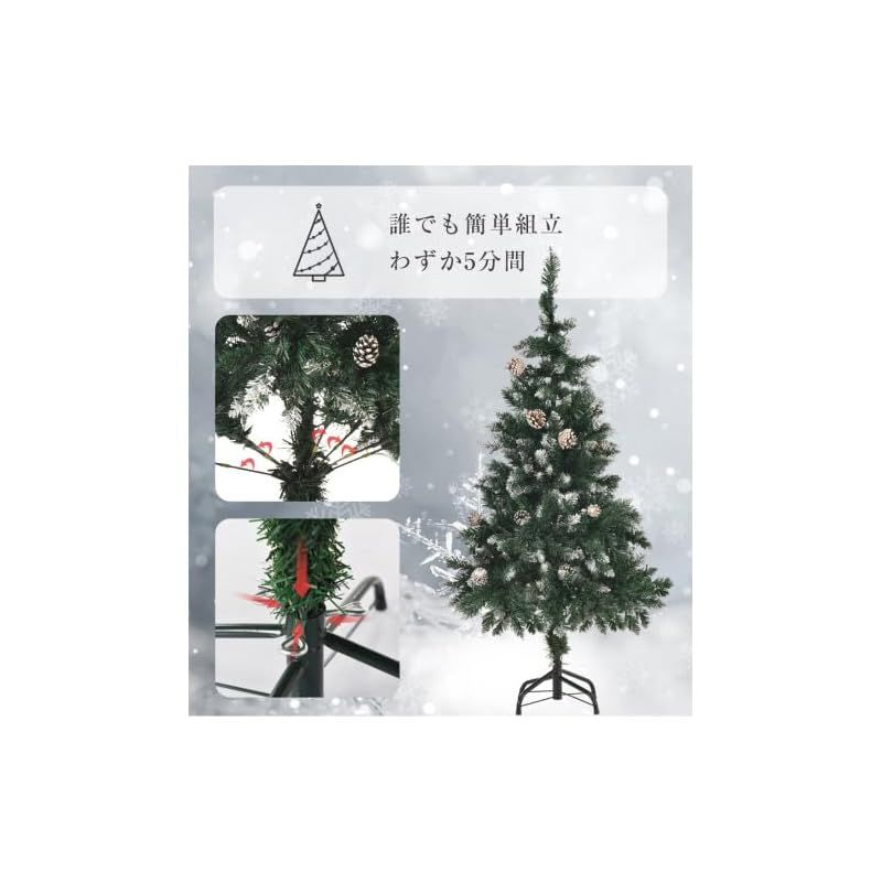 BTM クリスマスツリー 濃密 葉の落ちない LED付き スチール脚 大型 クリスマスツリー 高輝度 かぶせるだけ おしゃれ クリスマスツリー セール ファイバー 北欧 明るい おしゃれ オーナメントなし 豊富な枝数 クラシックタイプ クリスマス 0 SKLAD-KIRPICHA_RU