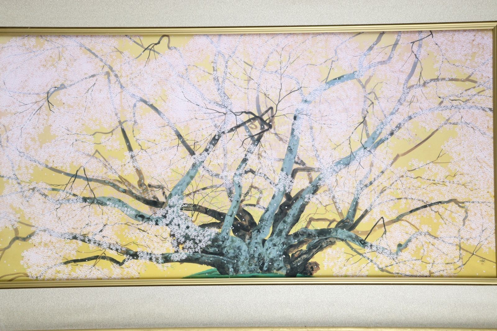中島千波 「素桜神社の神代櫻」 岩絵の具方式複製画 278/950 唐
