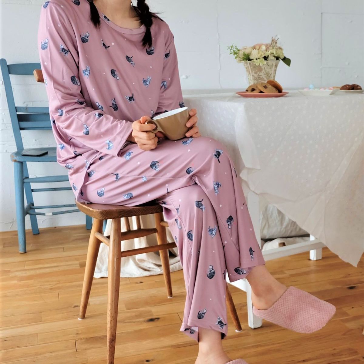 ドレステリア リネン デニム オールインワン サロペットPINK