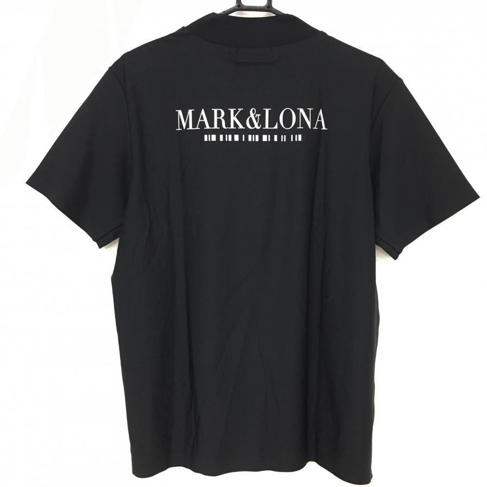 超美品】マークアンドロナ 半袖ハイネックシャツ 黒×シルバー メンズ