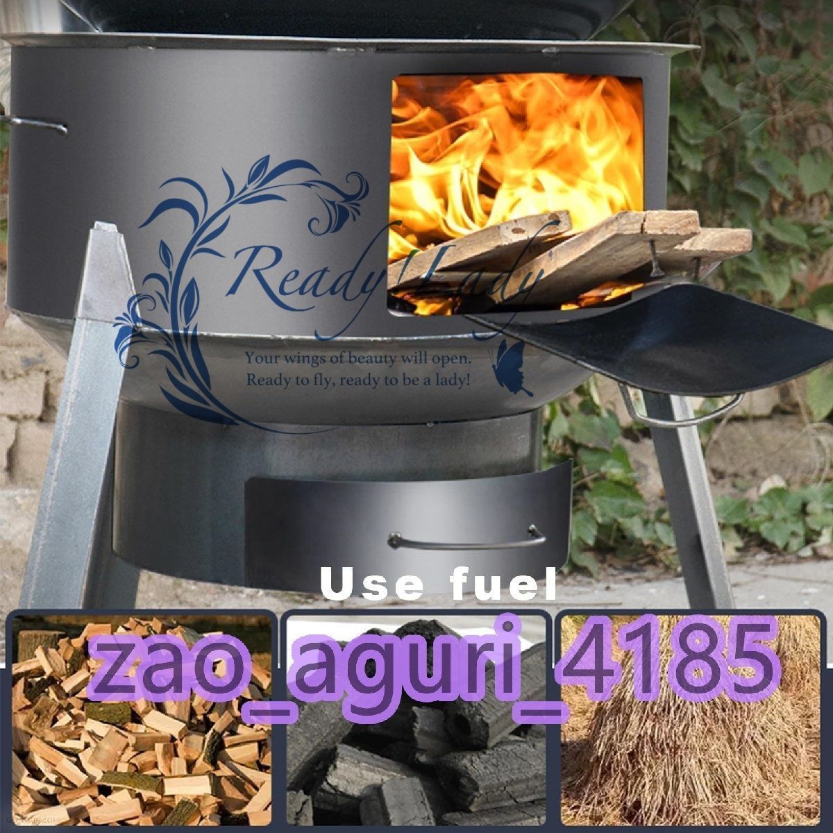 キャンプ 薪ストーブ ウッド ストーブ 木炭ストーブ 焚き火台 2.7mm厚鋼 ストーブリング付き 取り外し なスタンド 48cm