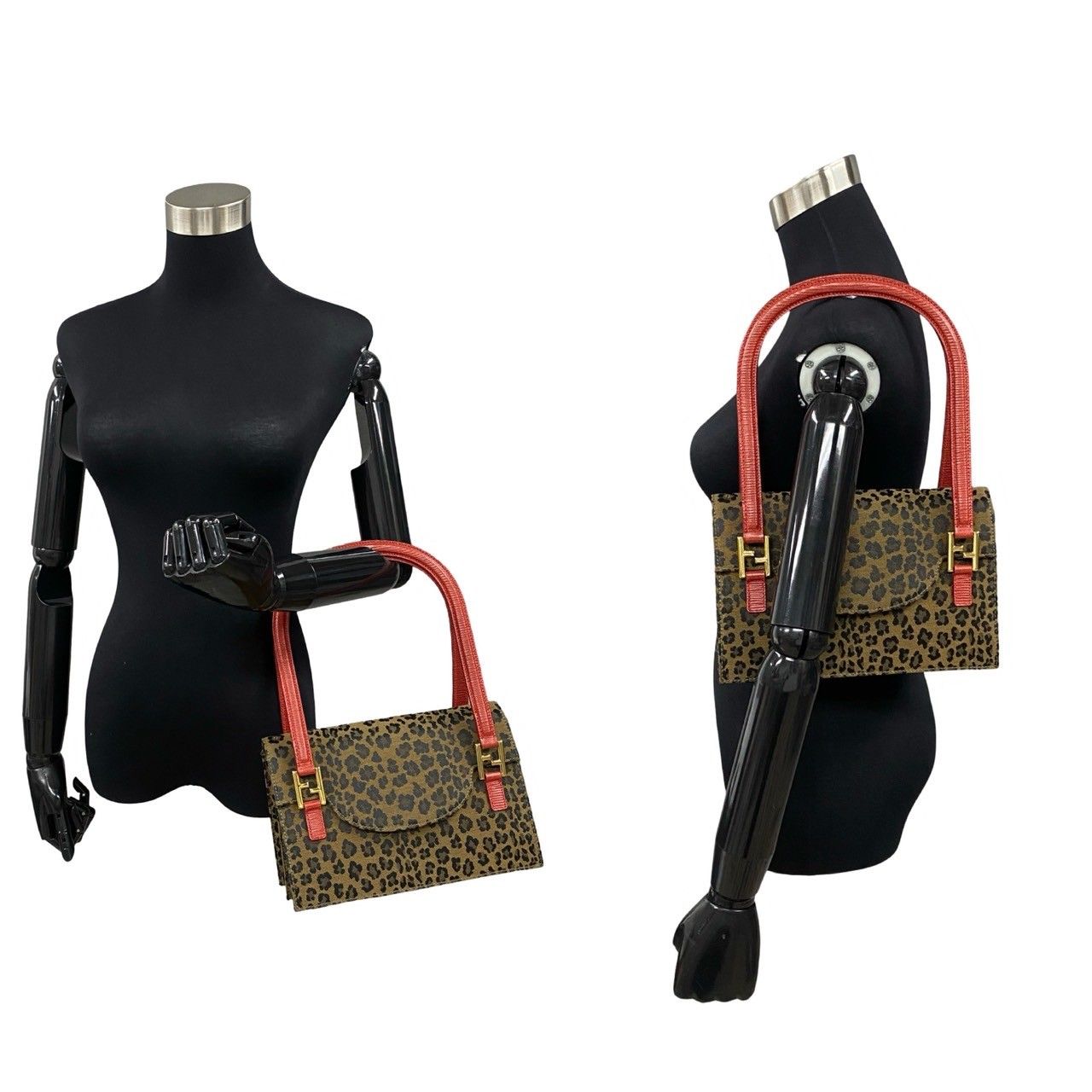 未使用保管品 希少品 FENDI フェンディ FF ロゴ 金具 キャンバス 