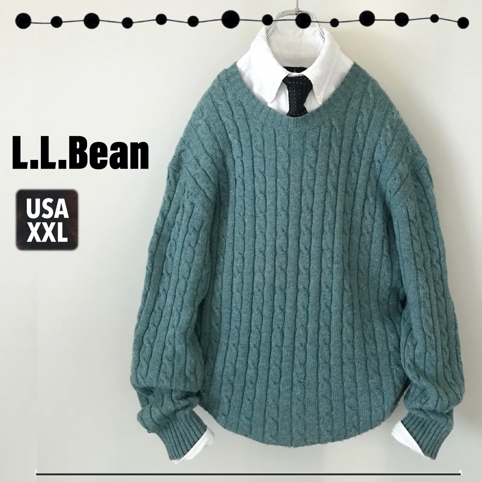 L.L.Bean LLBean エルエルビーン☆ラムウールミックスニット☆ケーブル