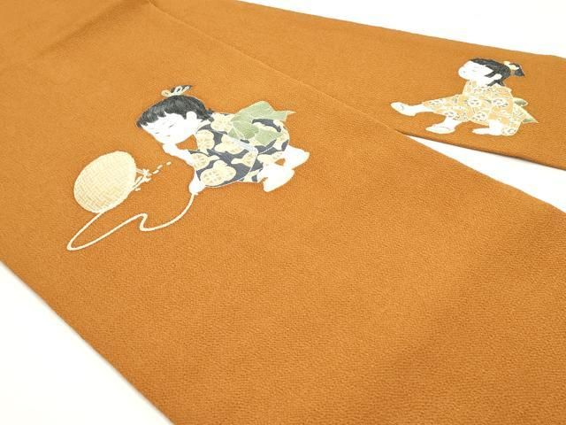 平和屋着物○十日町友禅作家 関口遼一 九寸名古屋帯 手描き 童子遊び