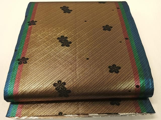 平和屋着物▽両面 両方向 全通柄袋帯 辻が花 金銀糸 正絹 逸品