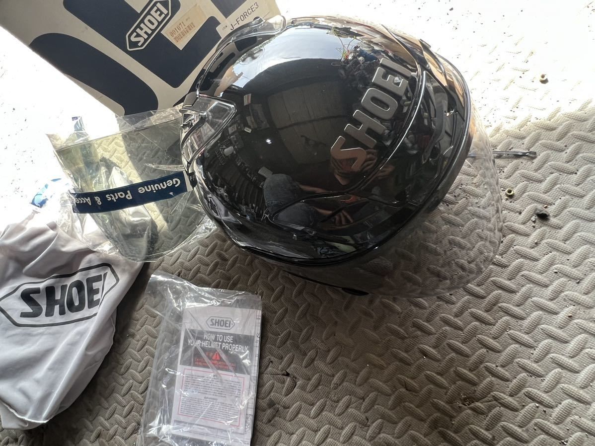 SHOEI J-FORCE3 Jフォース3 J-FORCE2 Lサイズ ジェットヘルメット ショウエイ ブラック予備スモークシールド付き