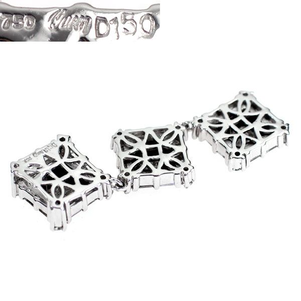 クイーン K18WG ダイヤモンド オニキス ペンダントトップ 1.50ct