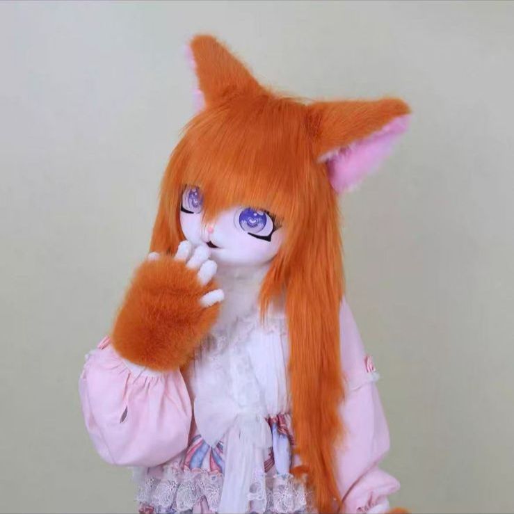 着ぐるみヘッド kigurumi fursuit キャット耳 ブロンド ファースーツ用