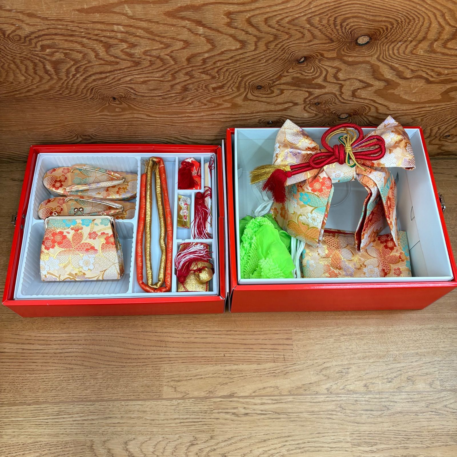 七五三 着物小物セット 箱せこ 帯 帯揚げ 草履 しごき等10点セット