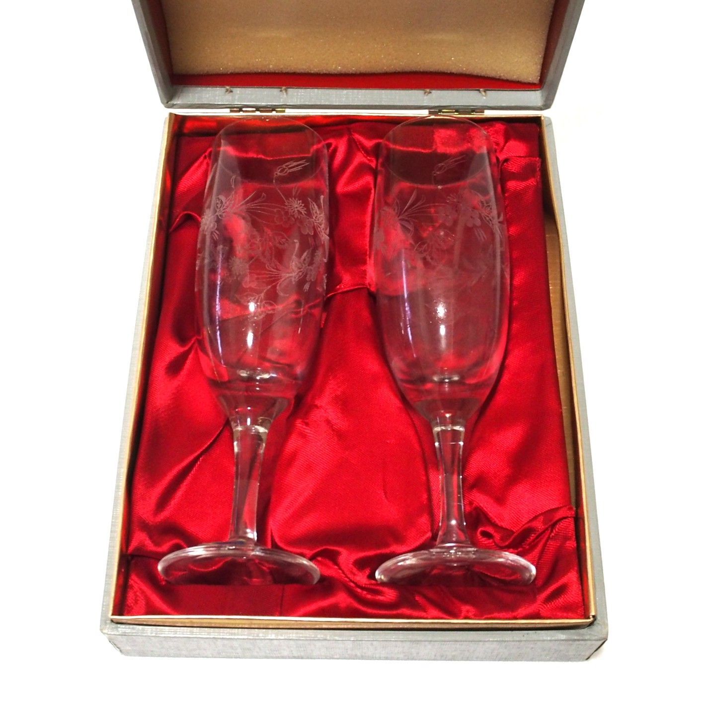未使用品 BOHEMIA GLASS ボヘミアングラス シャンパングラス 2個セット 
