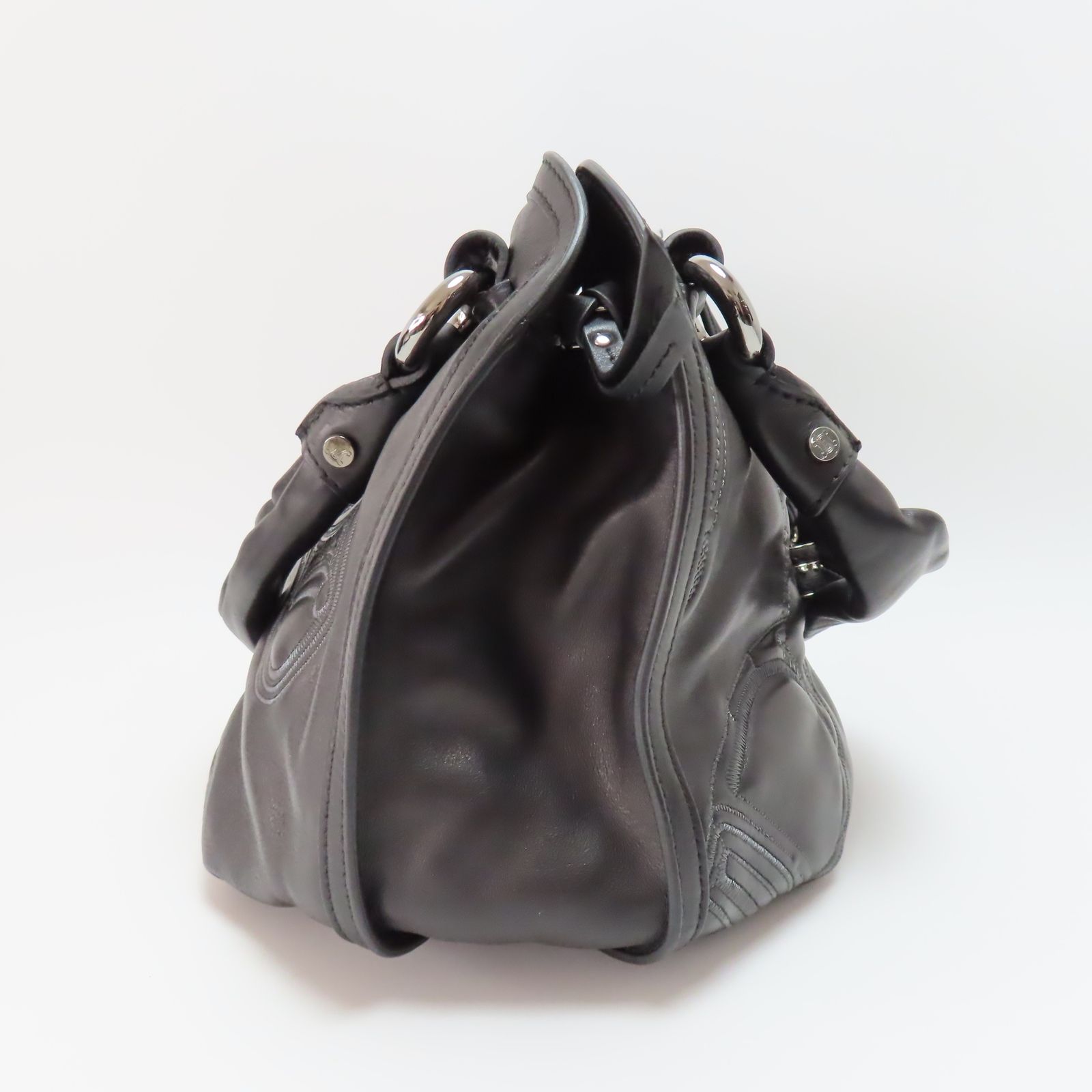 M11 美品 CELINE セリーヌ ビタースウィート マカダムロゴ刺繍  