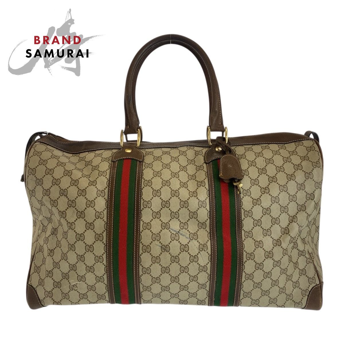 GUCCI オールドグッチ ボストンバッグ GGスプリーム 白 ハンドバッグ 