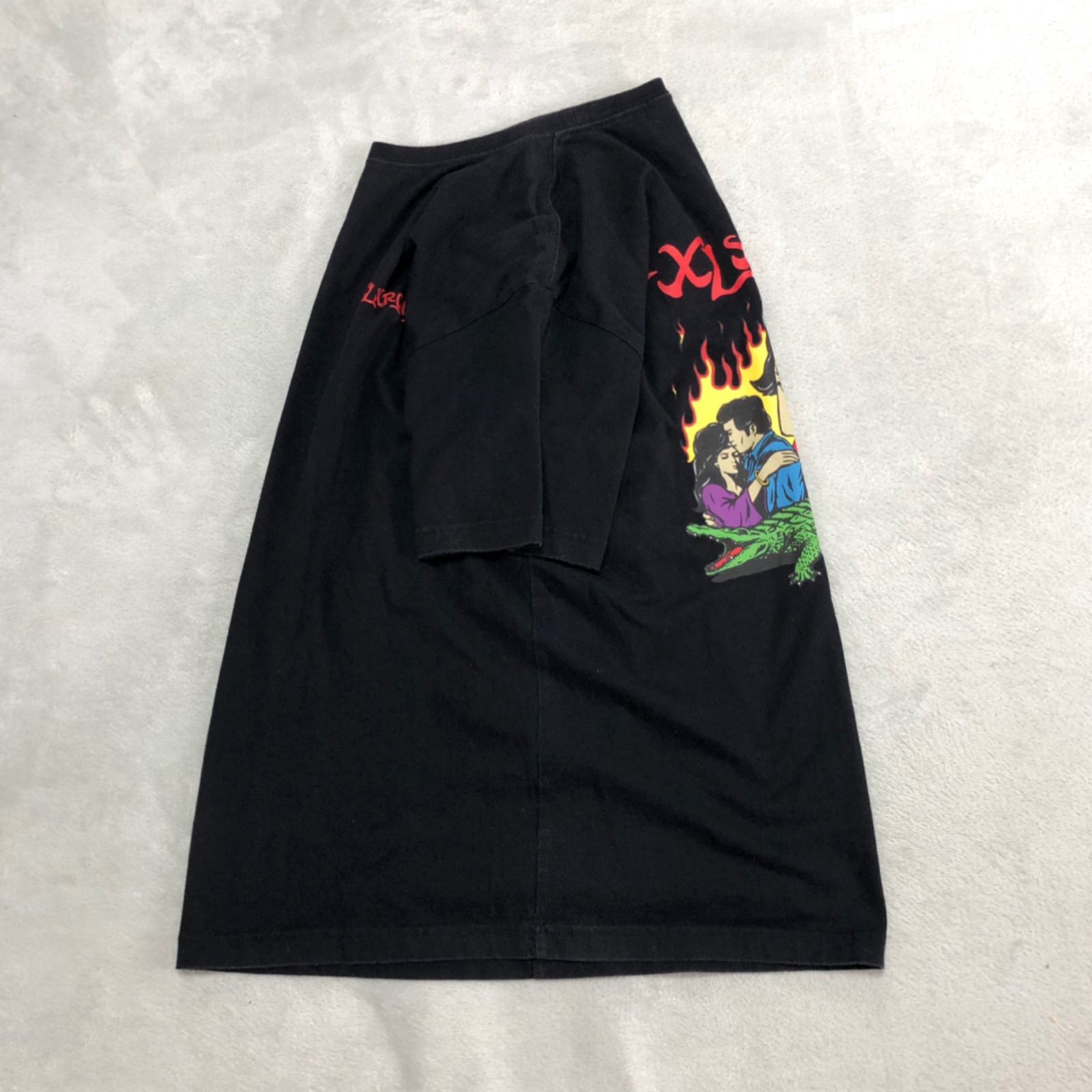人気☆ミスフィッツ 両面 ビッグプリント カットソー ロンＴ M 黒赤 人気☆ミスフィッツ 両面 ビッグプリント カットソー ロンT M