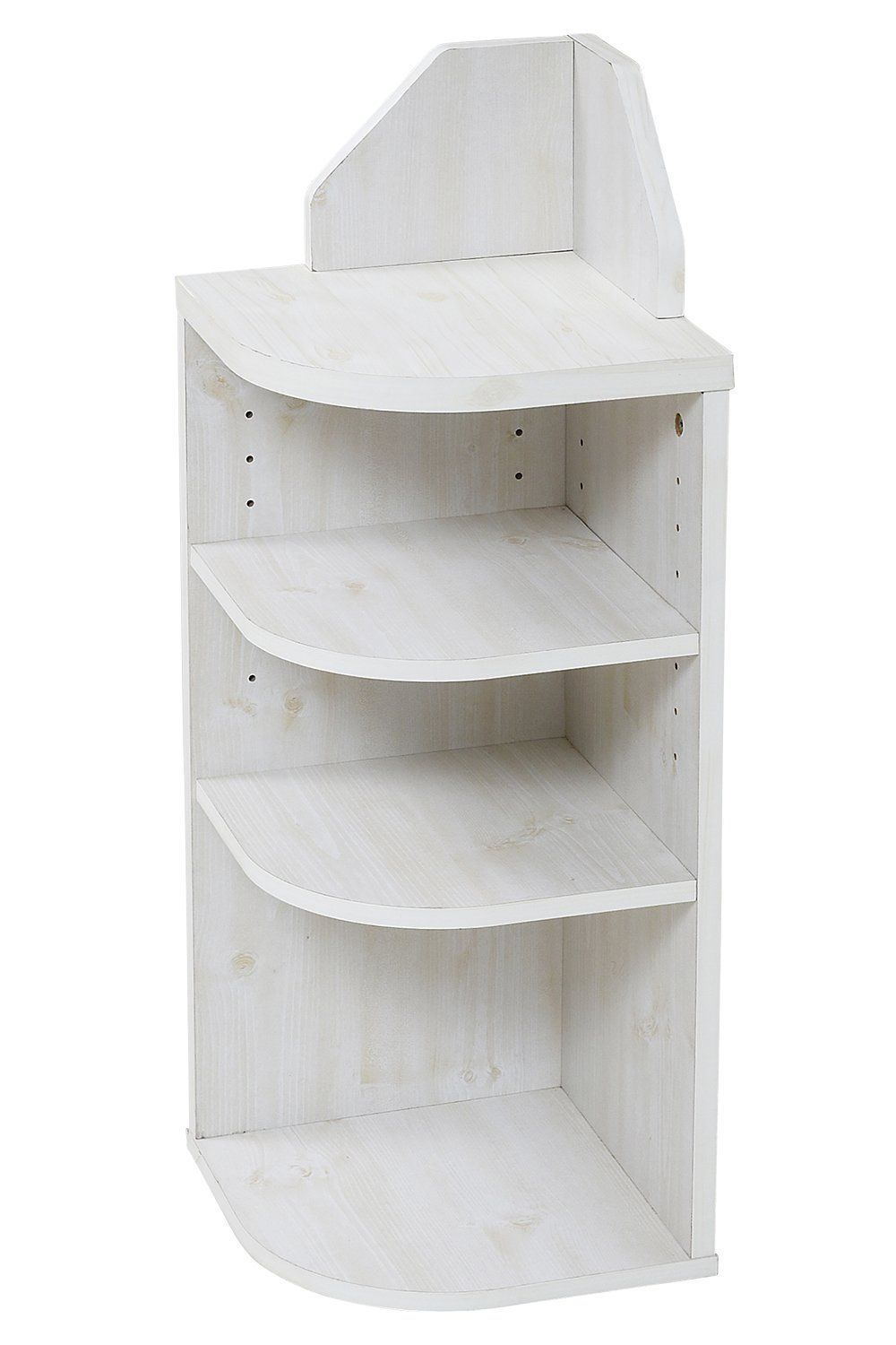 【新着商品】JKプラン Lycka land カウンター下収納 コーナーラック カントリーデザイン 三角ラック 3段 角が丸い ラック 高さ80 ダイニング収納 FLL-0064-WH