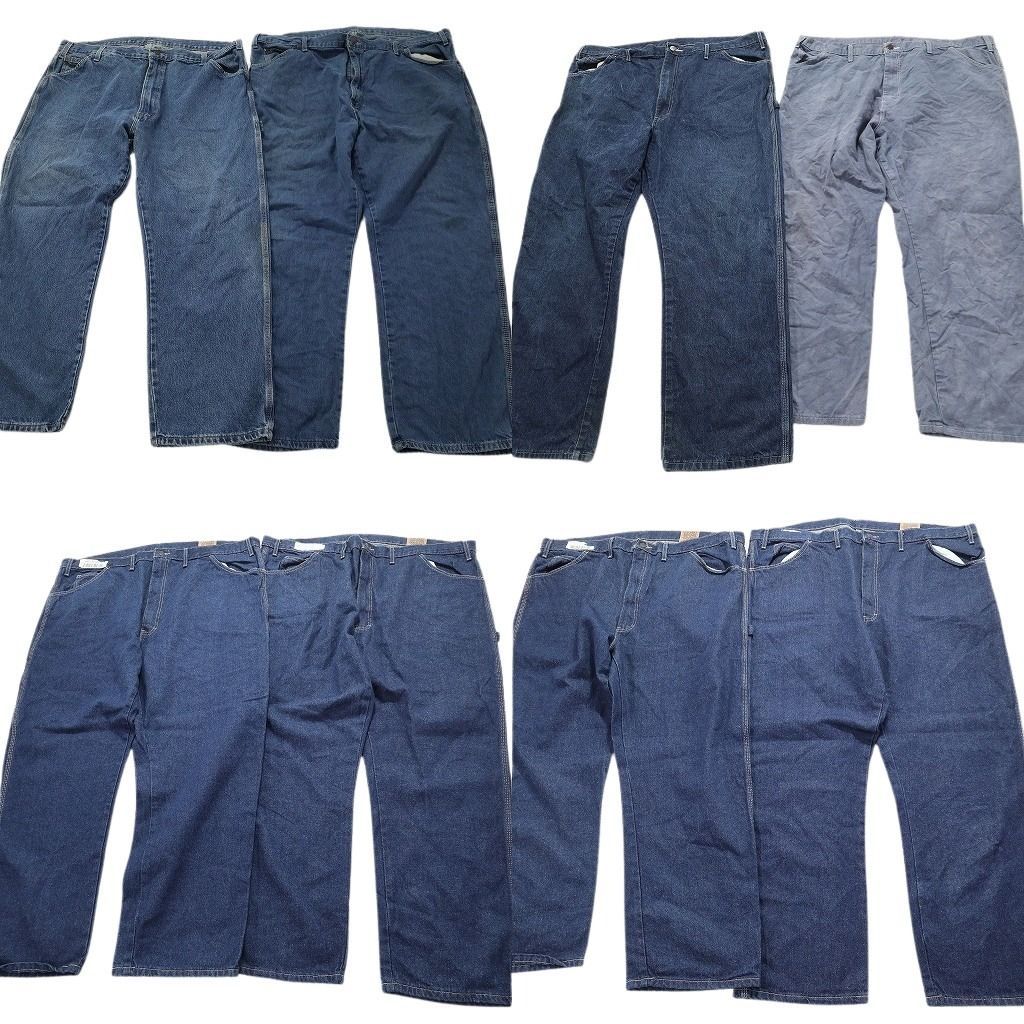 古着卸 まとめ売り ディッキーズ Dickies ペインターデニム パンツ 8枚セット メンズ 42 |44 |46 インディゴブルー 古着 NC1301