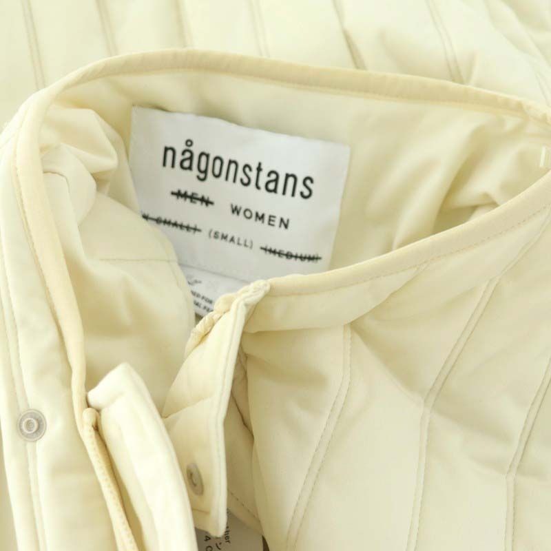 ナゴンスタンス nagonstans 21AW キルティングベスト 中綿ジャケット ノースリーブ 前開き S アイボリー /ES ■OS