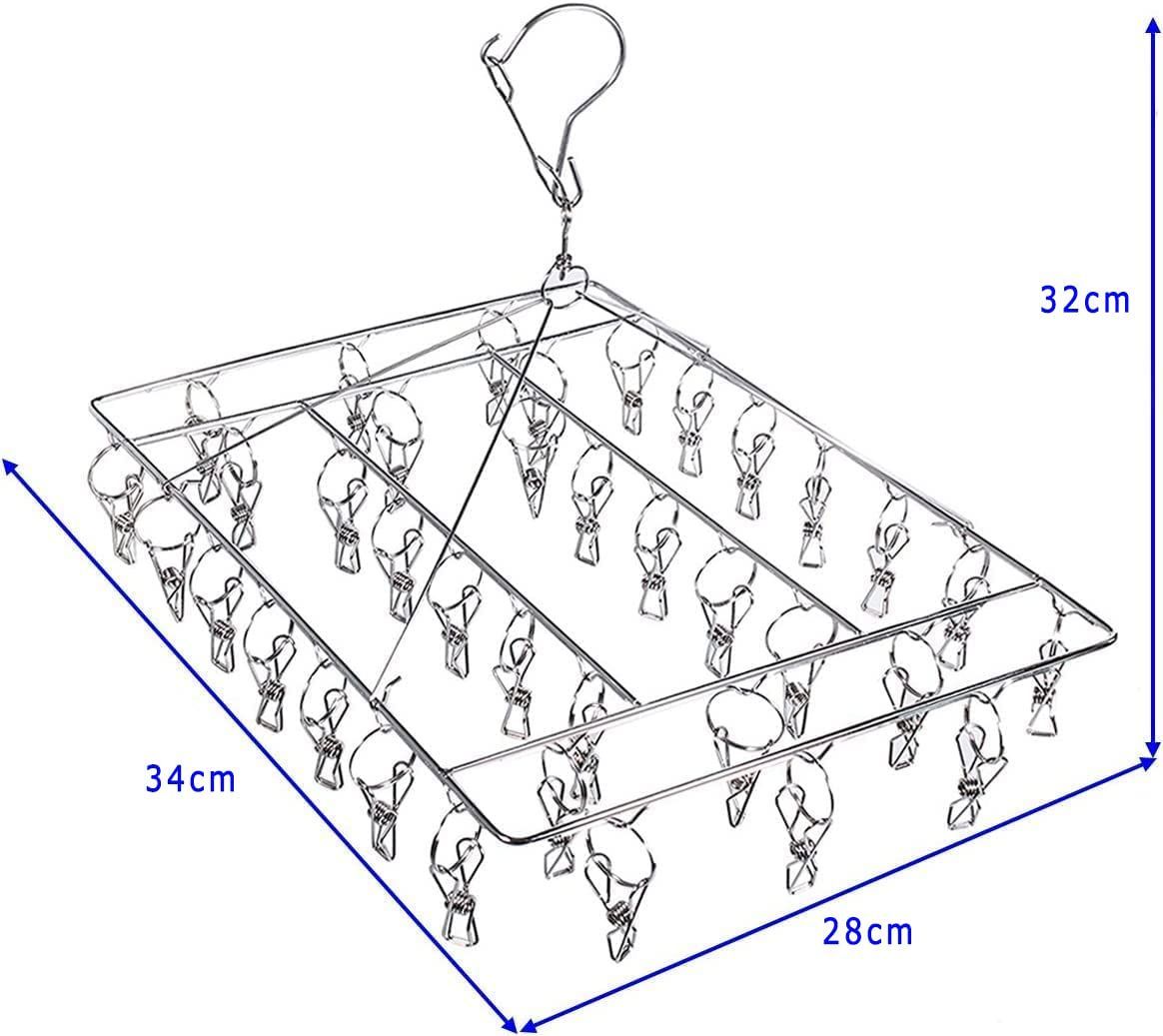 ランドリーグッズ 洗濯用品 からみにくい ステンレスハンガー 防風フック 40ピンチ 頑丈 物干しハンガー 収納便利 ピンチハンガー 1本 DUOFIRE WWW_IBETON_RU