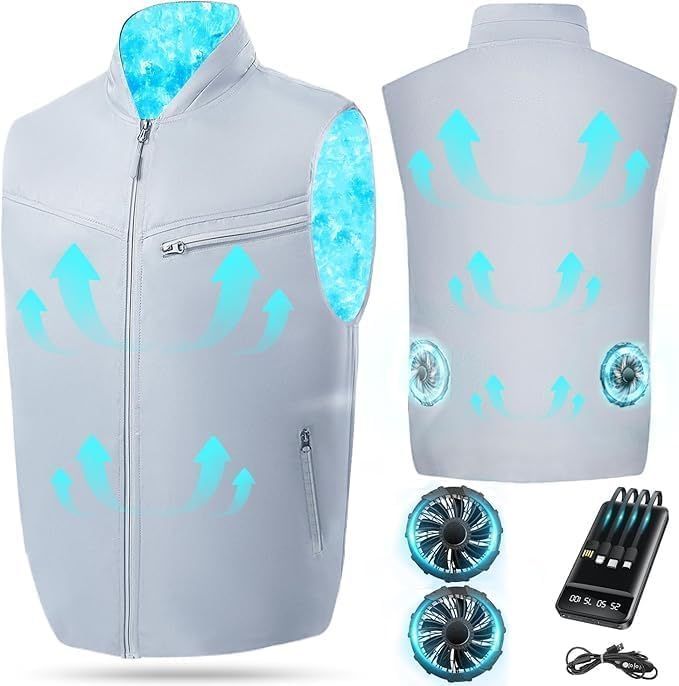 ファン付き作業服 40000mAh大容量 冷却服 3D循環強力パワフル送風 袖なし 暴風ファン ファン付きベスト 大風量 ベスト 3段階風量調節 空調作業服 通気 薄型 UVカット 超軽量 男女兼用 2025革新 熱中症対策 Somoya