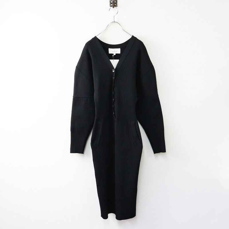 美品 定価6.3万 アキラナカ AKIRANAKA Greer knit dress リブニットドレス 2/ブラック ドルマン コクーン ワンピース【2400014134384】  - メルカリ