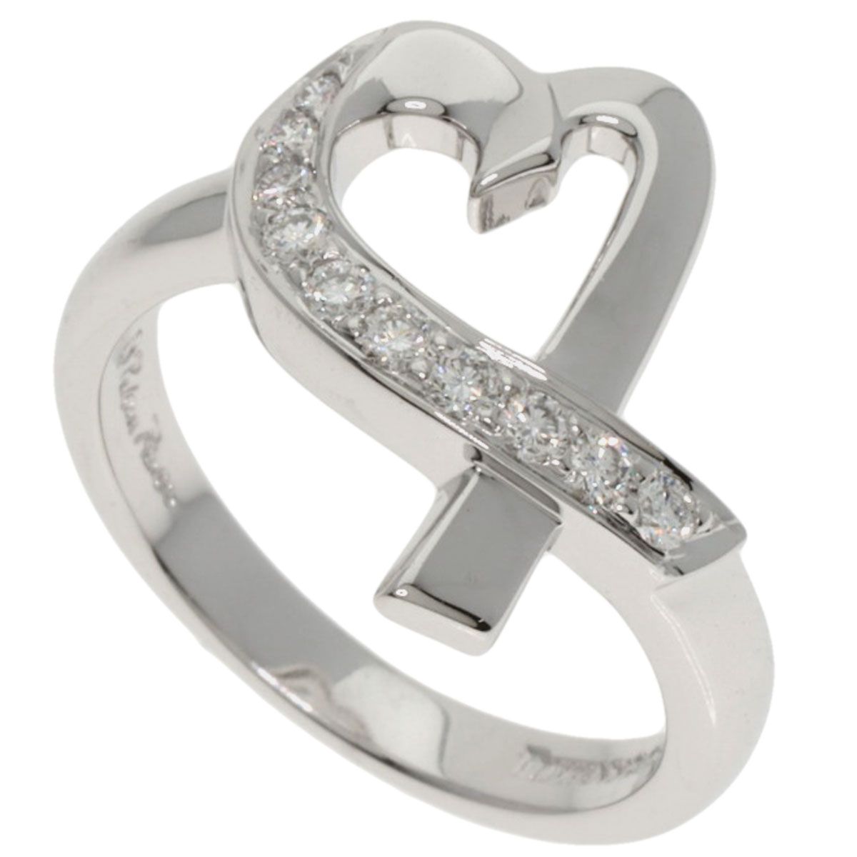 TIFFANY-Co. ティファニー ラビングハート ダイヤモンド リング 指輪 K18WG レディース