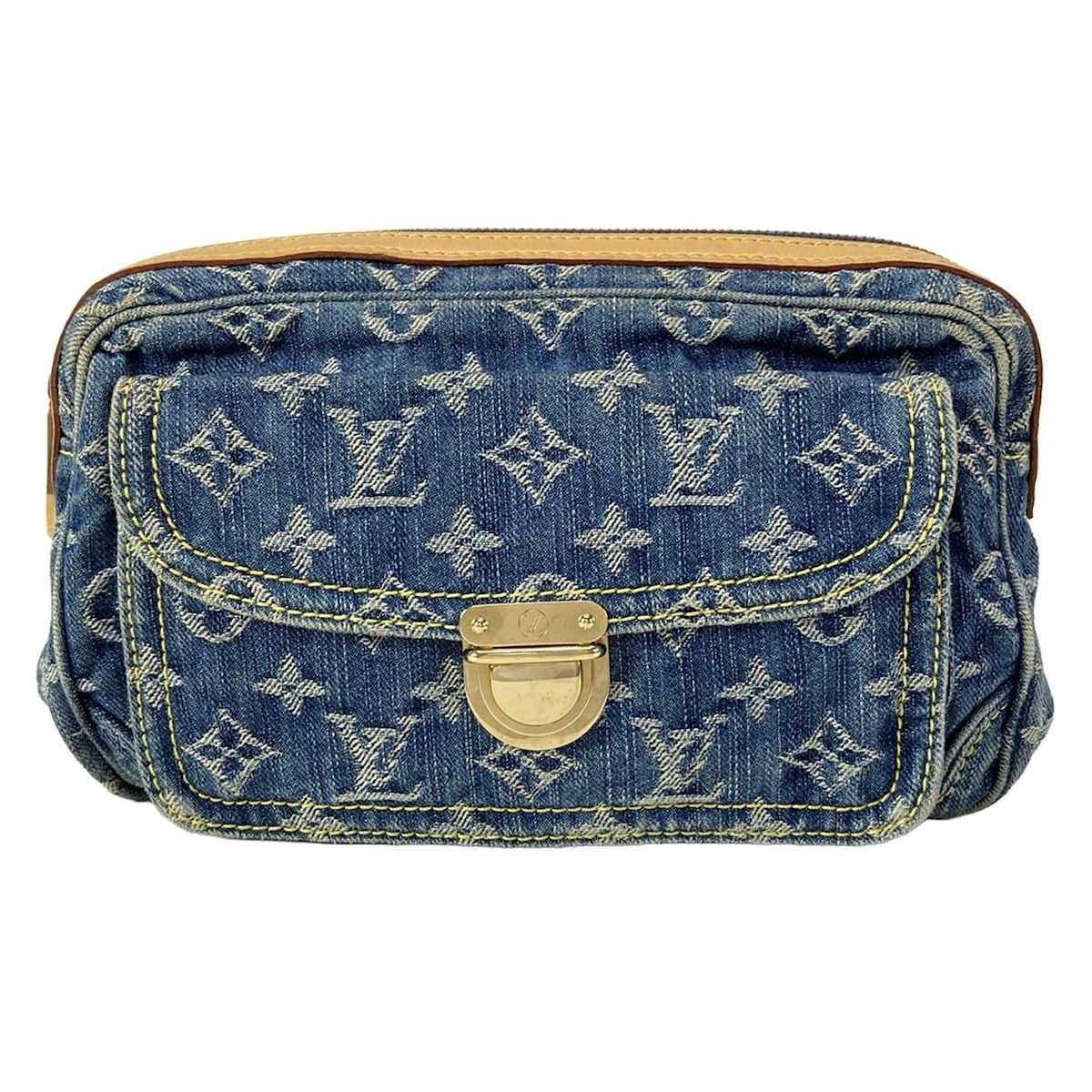 LOUIS VUITTON ルイヴィトン ウエストポーチ モノグラムデニム バムバッグ M95347 ブルー