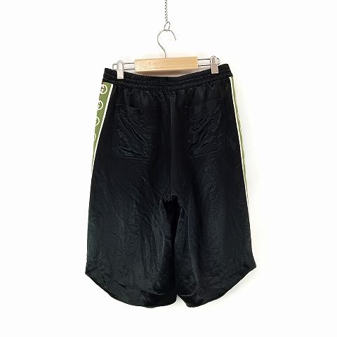 グッチ GUCCI ロゴ テープ ハーフ パンツ 46 黒 ブラック ☆AA 