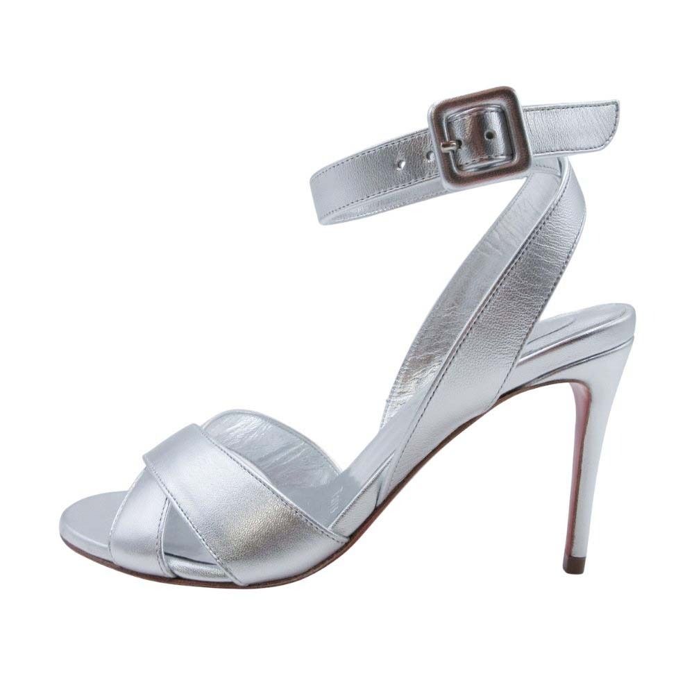 クリスチャンルブタンコサージュ×PVCストラップサンダル 34 1/2 Christian Louboutin(クリスチャンルブタン)ブラックコサージュ