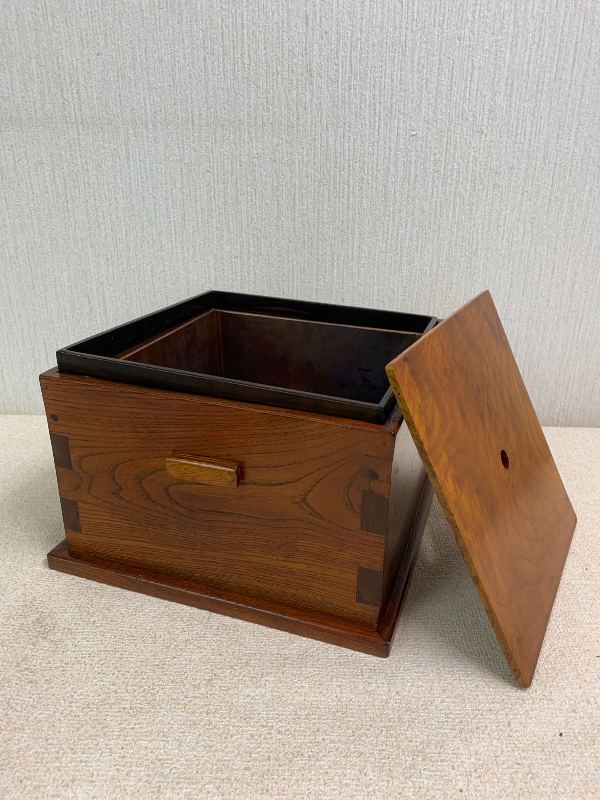 フォロー割対象商品】 木製角火鉢 茶道具 古民具 古道具