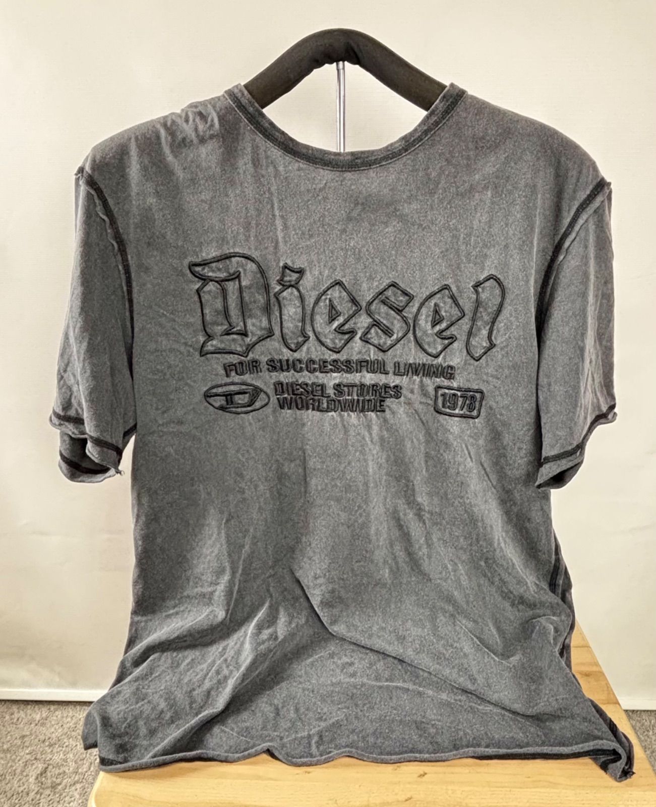 DIESEL 半袖 グレー Ｔシャツ DIESEL ディーゼル Tシャツ メンズ T-DIEGOS-LOGO Sサイズ