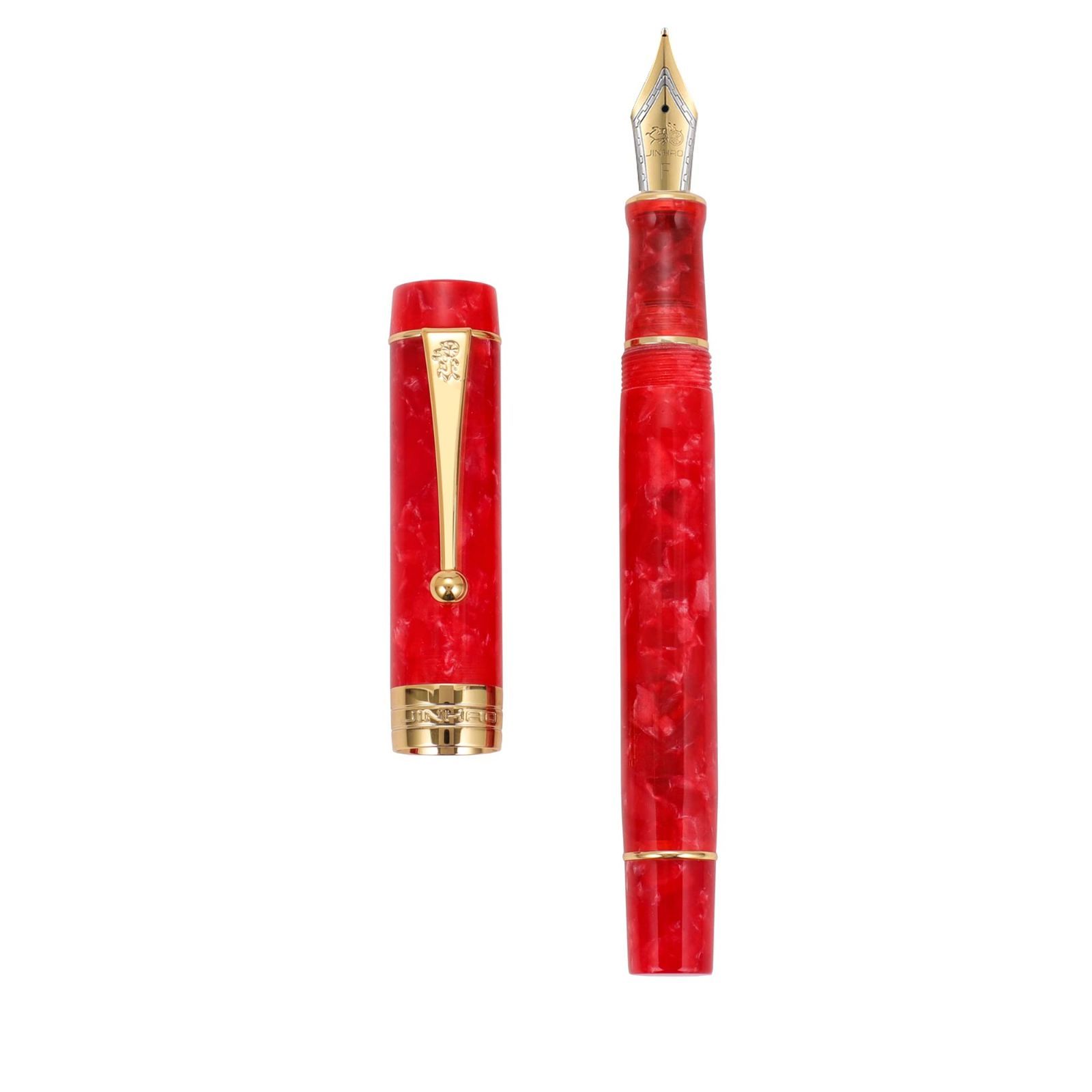 【在庫セール】JINHAO 万年筆 ローズゴールドメッキ 細字 滑らかな書き心地 クラシックペン インクコンバーター付き Fountain