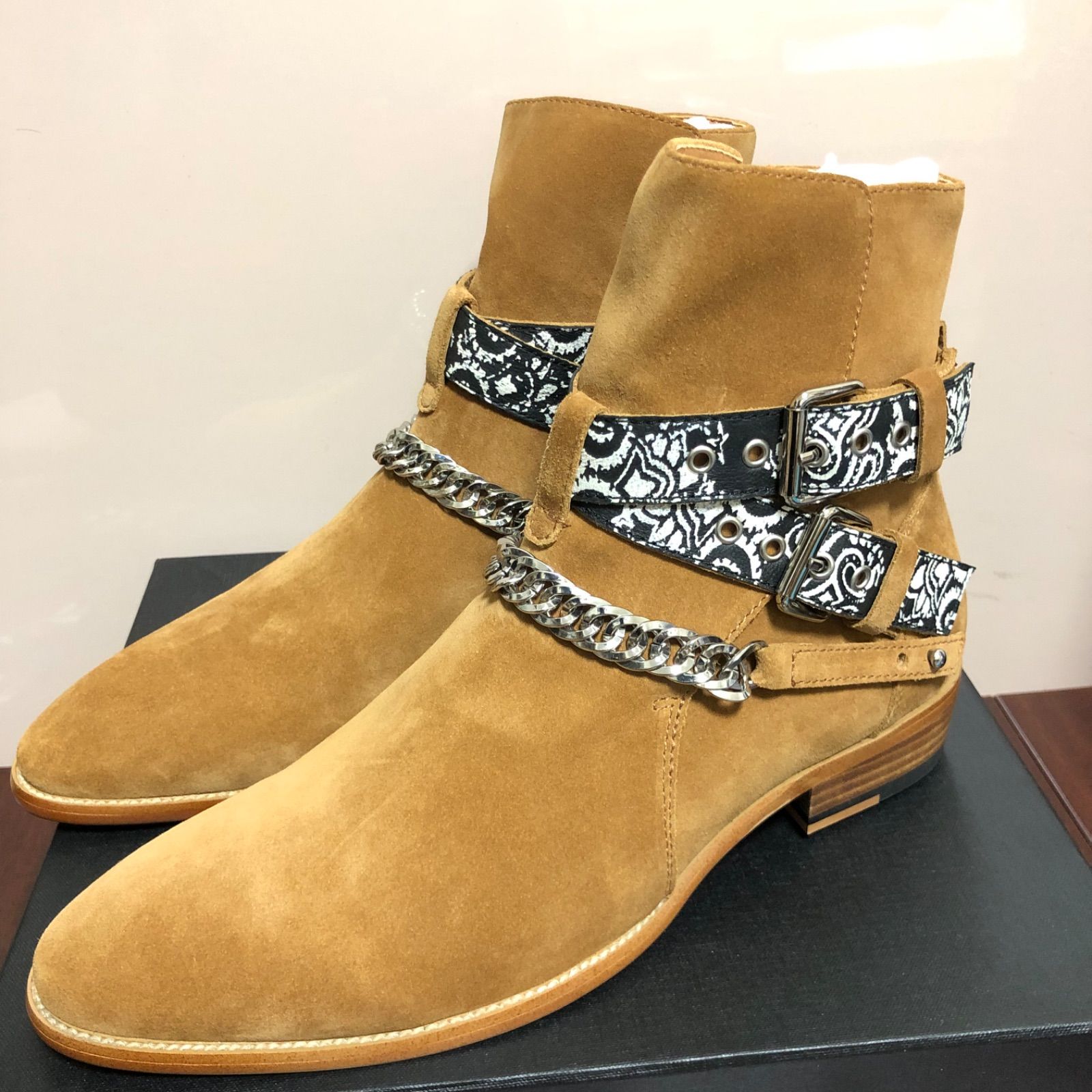 オフシーズンセール✨ アミリ バンダナ ブーツ メンズ amiri ベージュ 