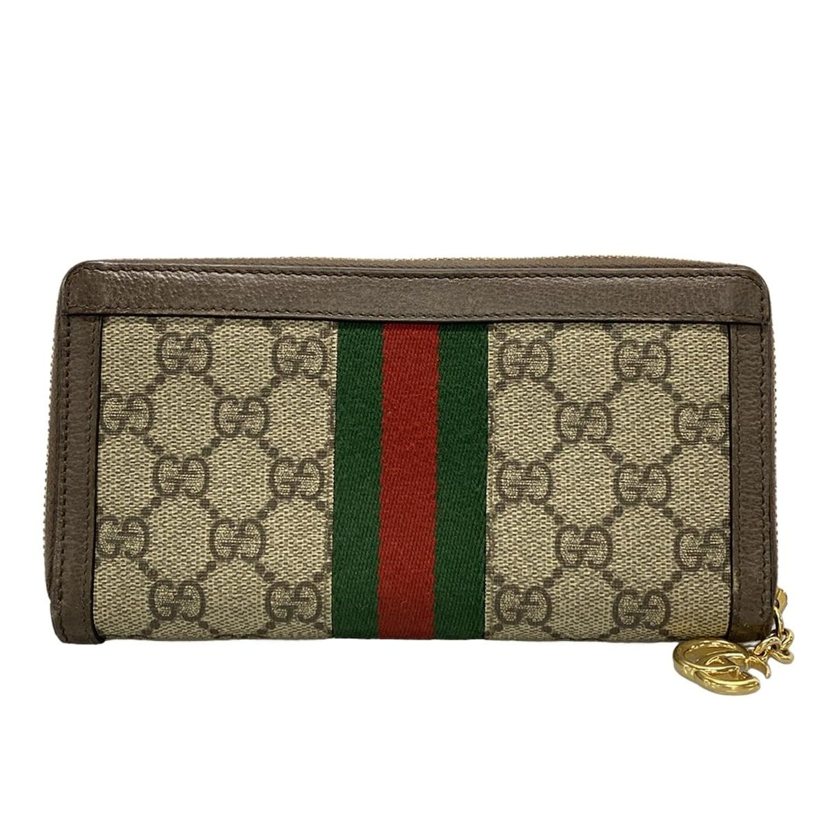 GUCCI グッチ 長財布 オフィディア 523154 ベージュ×ダークブラウン×マルチ レザー
