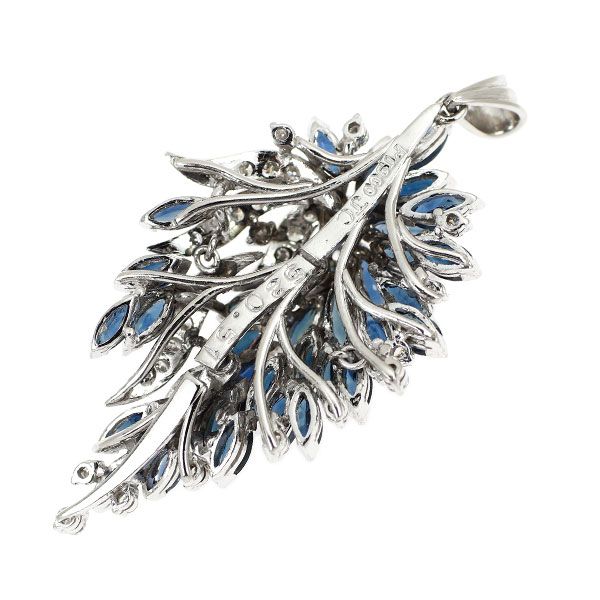 Pt900 サファイア ダイヤモンド ペンダントトップ 1.50ct D0