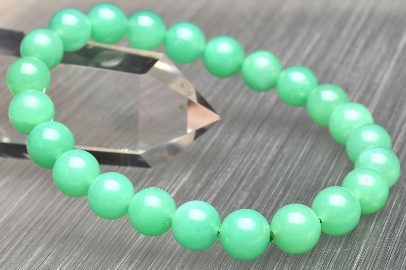 １点物 AAA 美しい艶 クリソプレーズ 8mm ブレスレット パワーストーン 天然石 _U7705