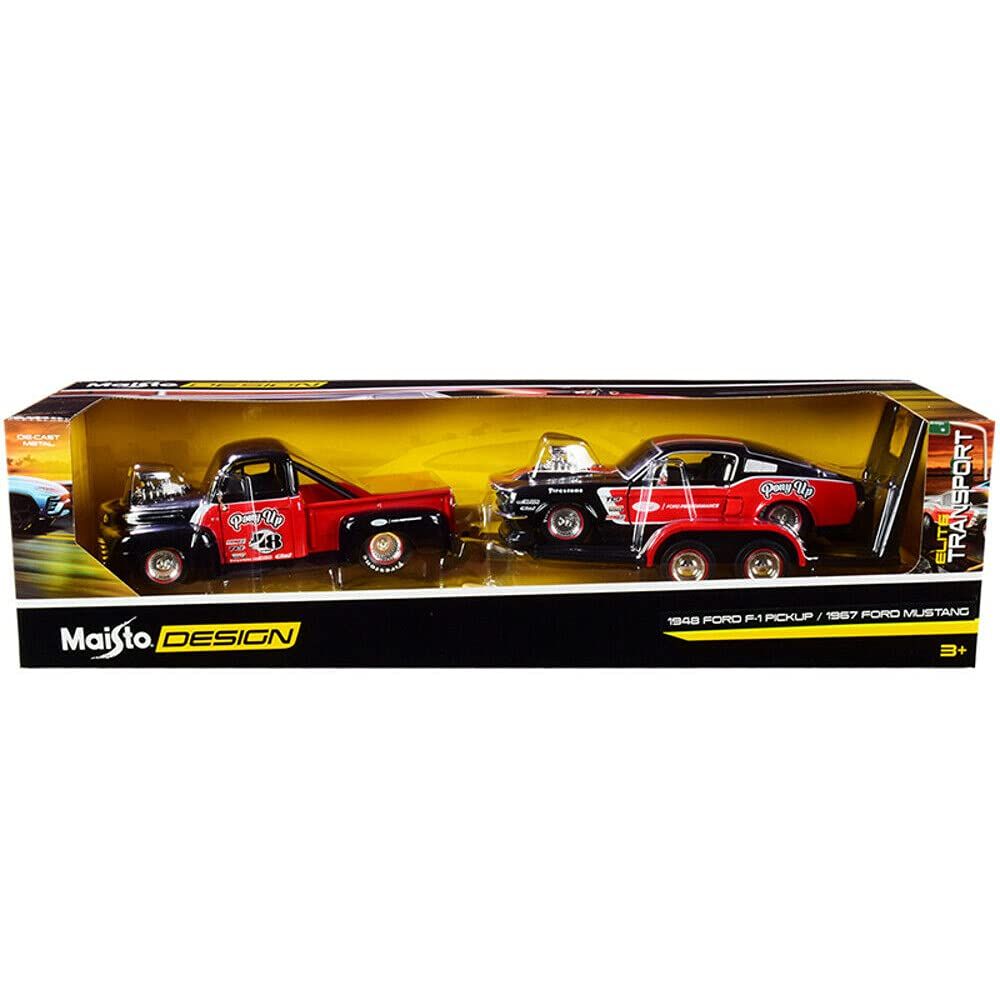アウトレット品 ダイキャストモデルセット マイスト 1|24 フォード F-1 ピックアップ 1948 フォード マスタングGT 1967 アメリカ自動車史