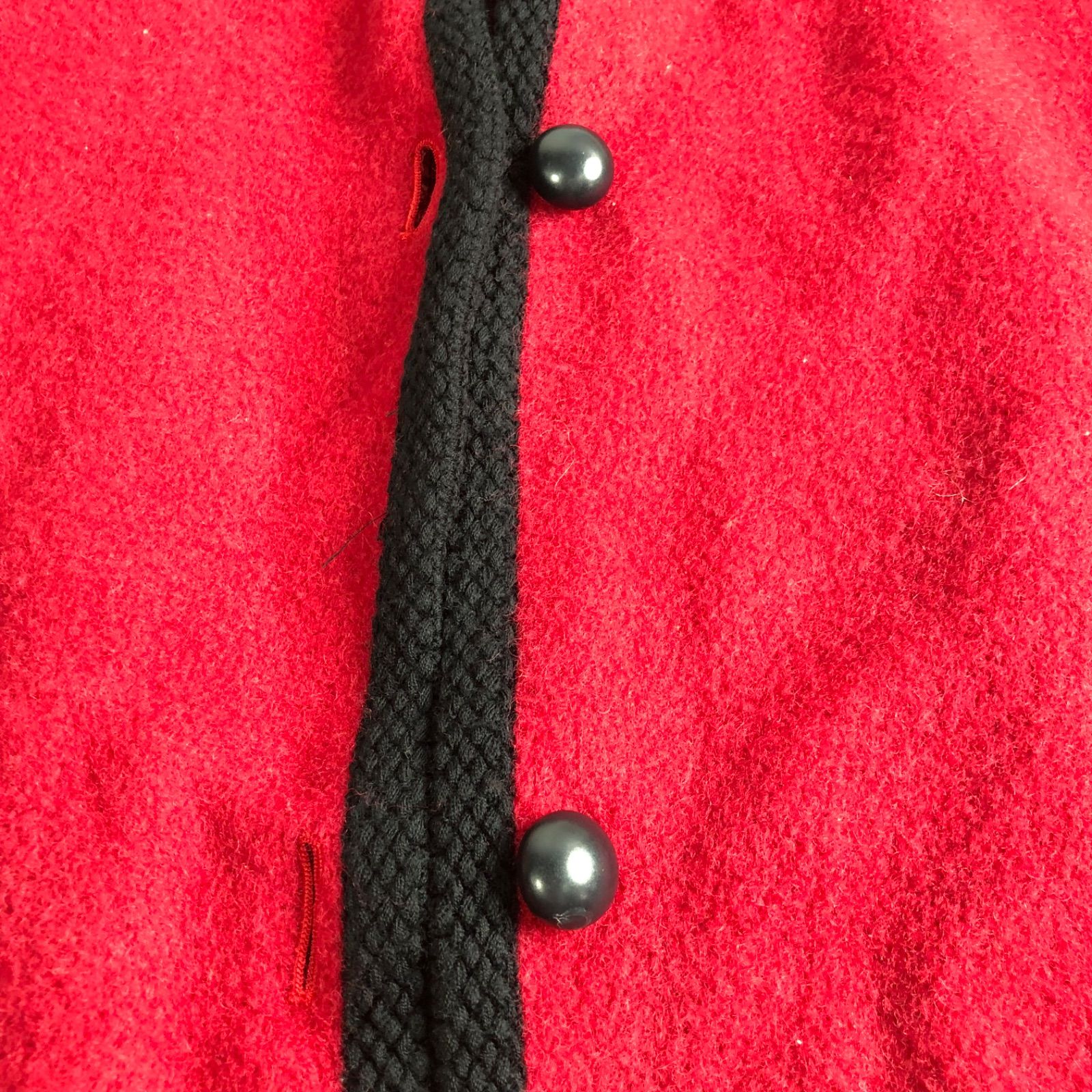 A0924-2-8 YVES SAINT LAUREN ポンチョ 赤い 冬 着丈95cm 身幅93cm GULLKHAN_COM