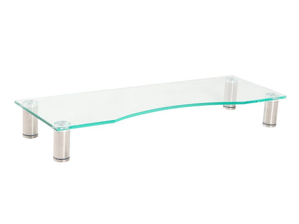 新品 グリーンウィーク 厚8mm 強化ガラス PC/TV ディスプレイ モニター 机上台 幅700mm キーボード収納 高さ調整機能