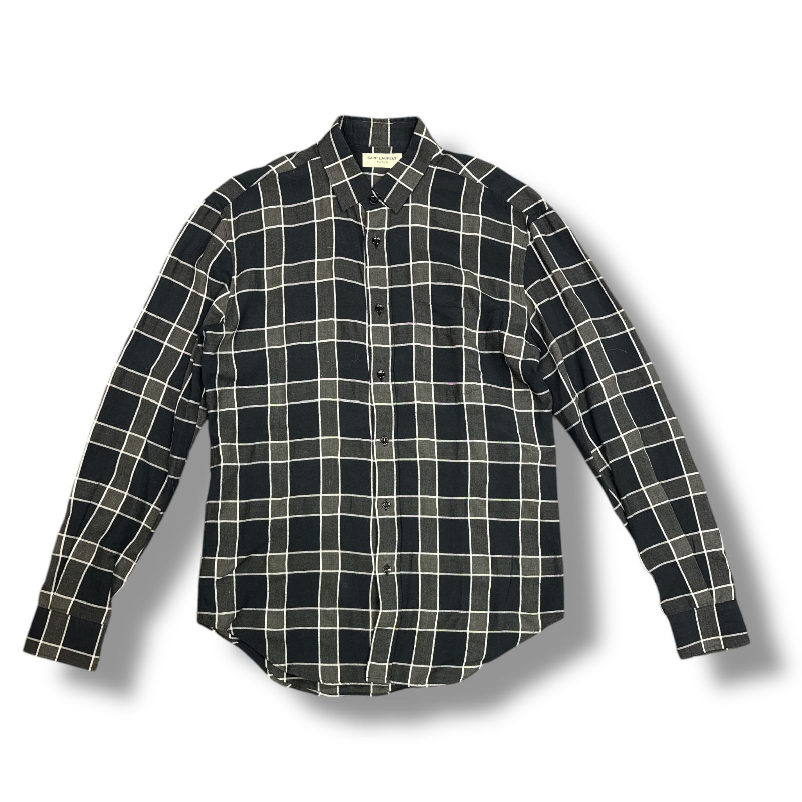 15AW SAINT LAURENT PARIS オンブレ チェックシャツ XS SAINT LAURENT