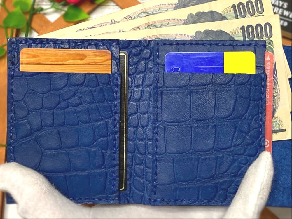 ❤大人オシャレながま口付き総本革ミニ財布♪大人ターコイズ ❤高級