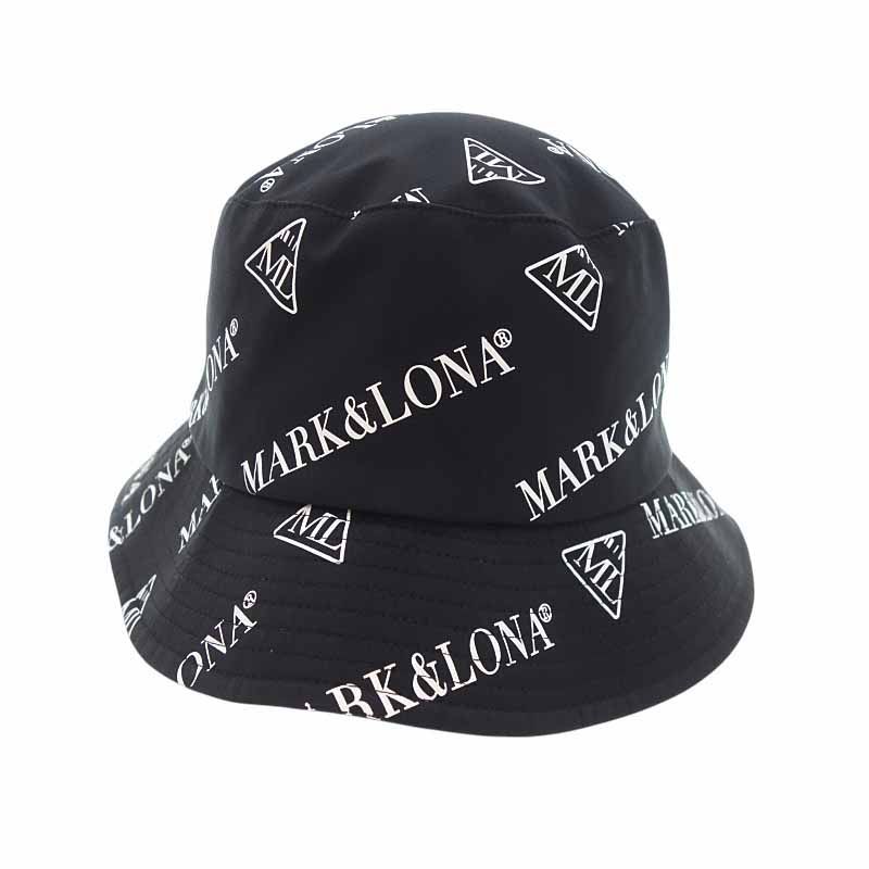 マークアンドロナ|MARKLONA ゴルフ CD10-TBKH ロゴ 総柄 バケット ハット キャップ ブラック サイズ ユニセックスL