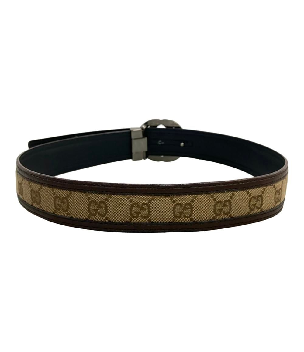 グッチ ベルト レザー インターロッキング GGキャンバス メンズ GUCCI