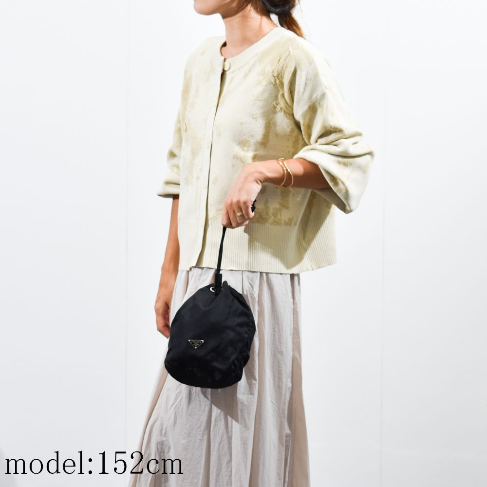 PRADA レディース 巾着バッグ ナイロン 三角ロゴ 61107