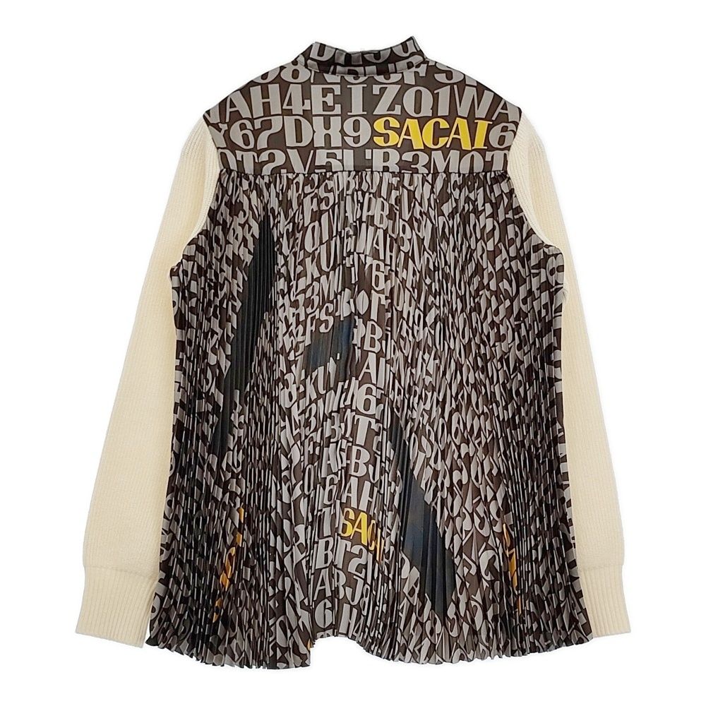 sacai サカイ　ドッキングカーディガン　プリーツ Sacai ドッキング プリーツ 異素材 ALEXANDER GIRARD サイズ2 20