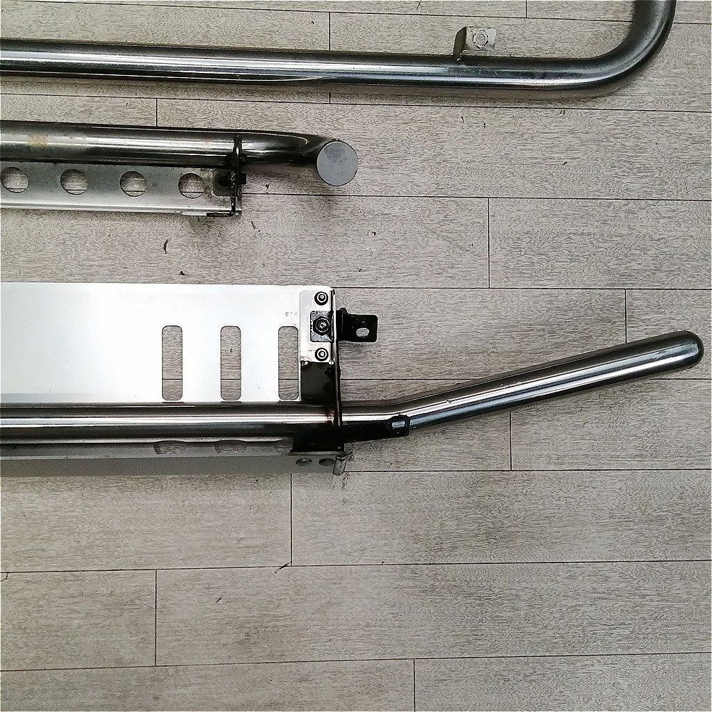 送料込!】三菱 パジェロミニ H58A オプションステンレスバンパーガード