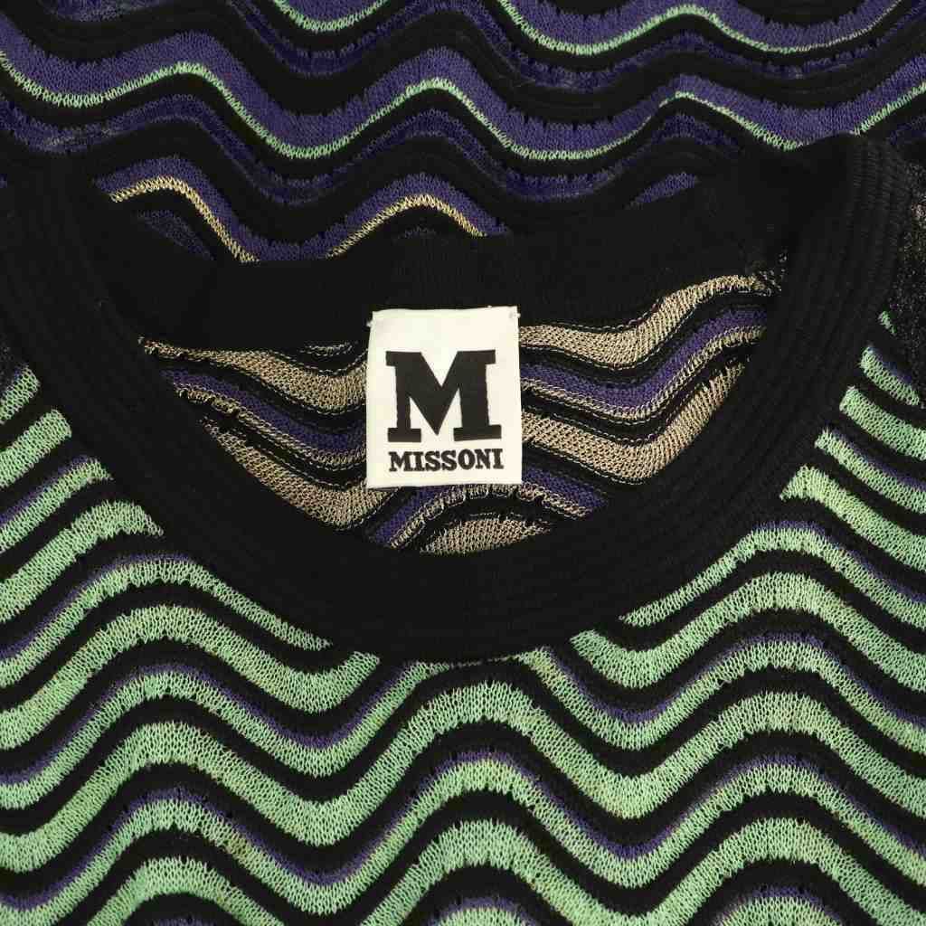 エムミッソーニ M MISSONI 半袖 ニットワンピース ミモレ ロング