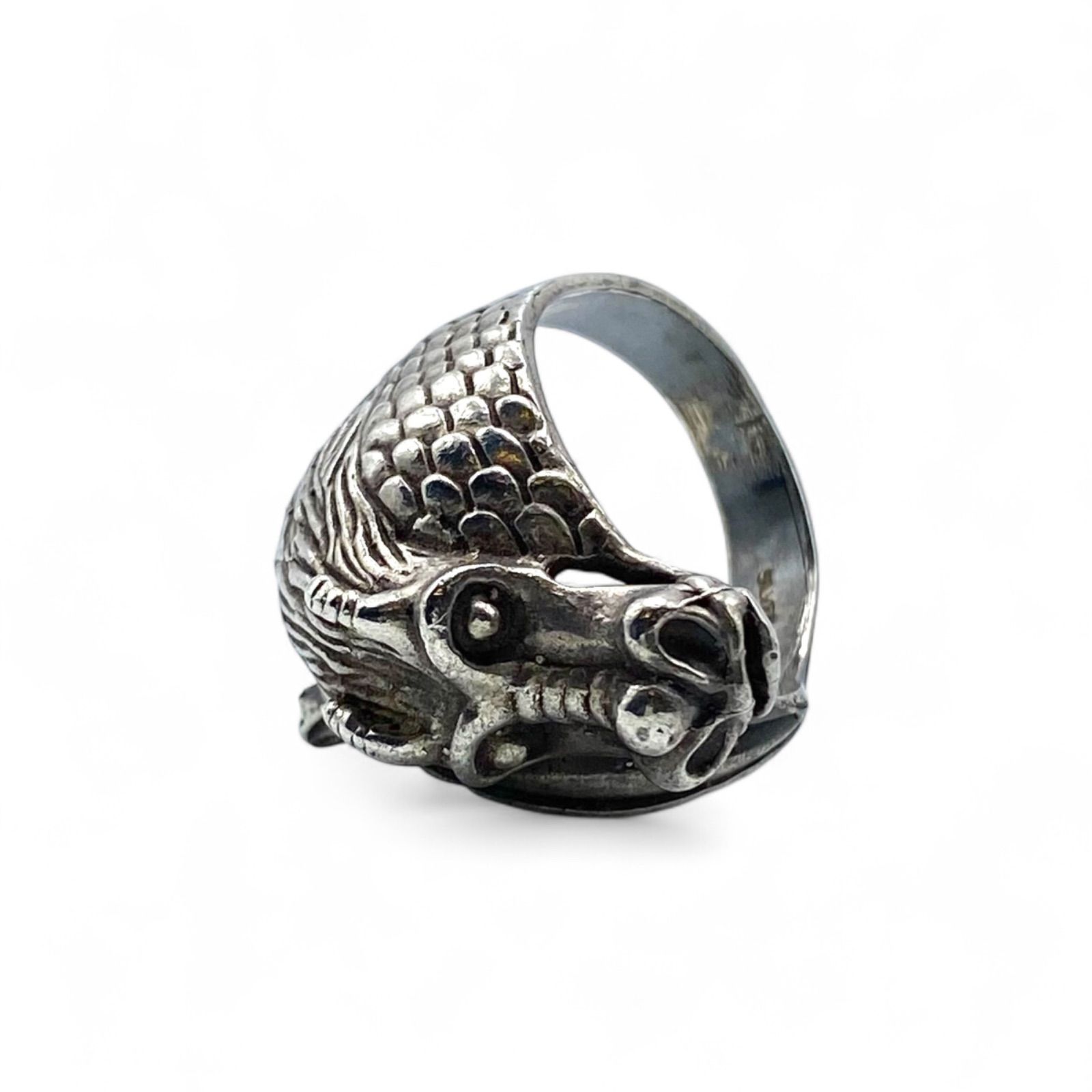 抜群の迫力 ドラゴン Silver 刻印 90s Vintage Ring シルバー ヴィンテージ リング 17号 大ぶり 龍 WWW_SHINETEETH_COM