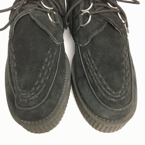 T.U.K size24.5-25.0 UK6 ラバーソールブーツ クリーパーシューズ〈黒 